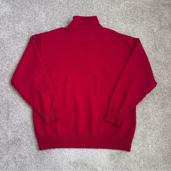 Paul & Shark Yachting Bretagne Red 100% Wool Quarter Zip Sweater Italy Mens XL - Picture 8 of 8